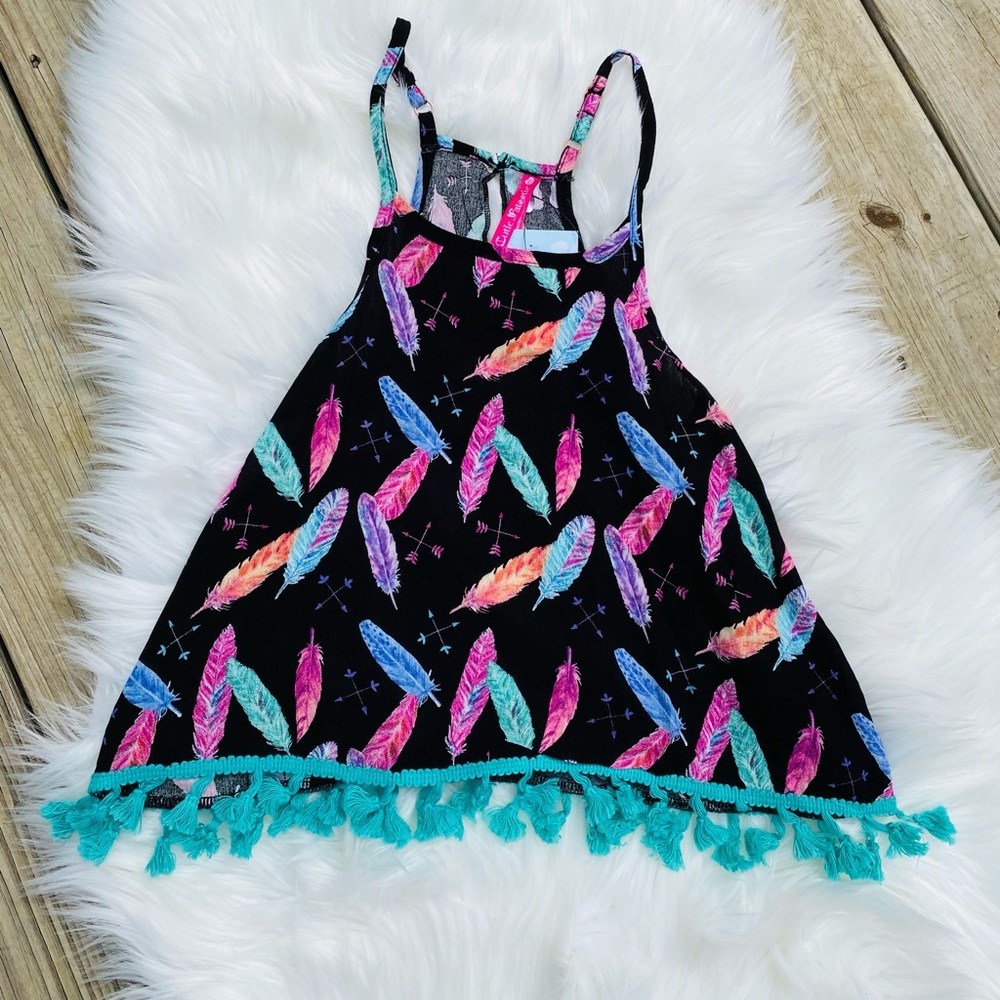 Cutie Patootie Feather Tassel Top Girl’s Large